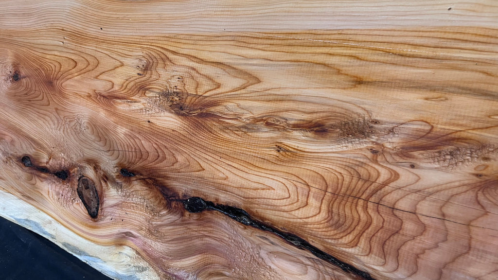 Yew,hardwood, slab, board, block 956 L x 356 W x 20 D mm    (498)