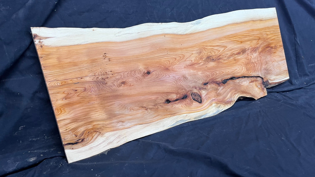 Yew,hardwood, slab, board, block 956 L x 356 W x 20 D mm    (498)