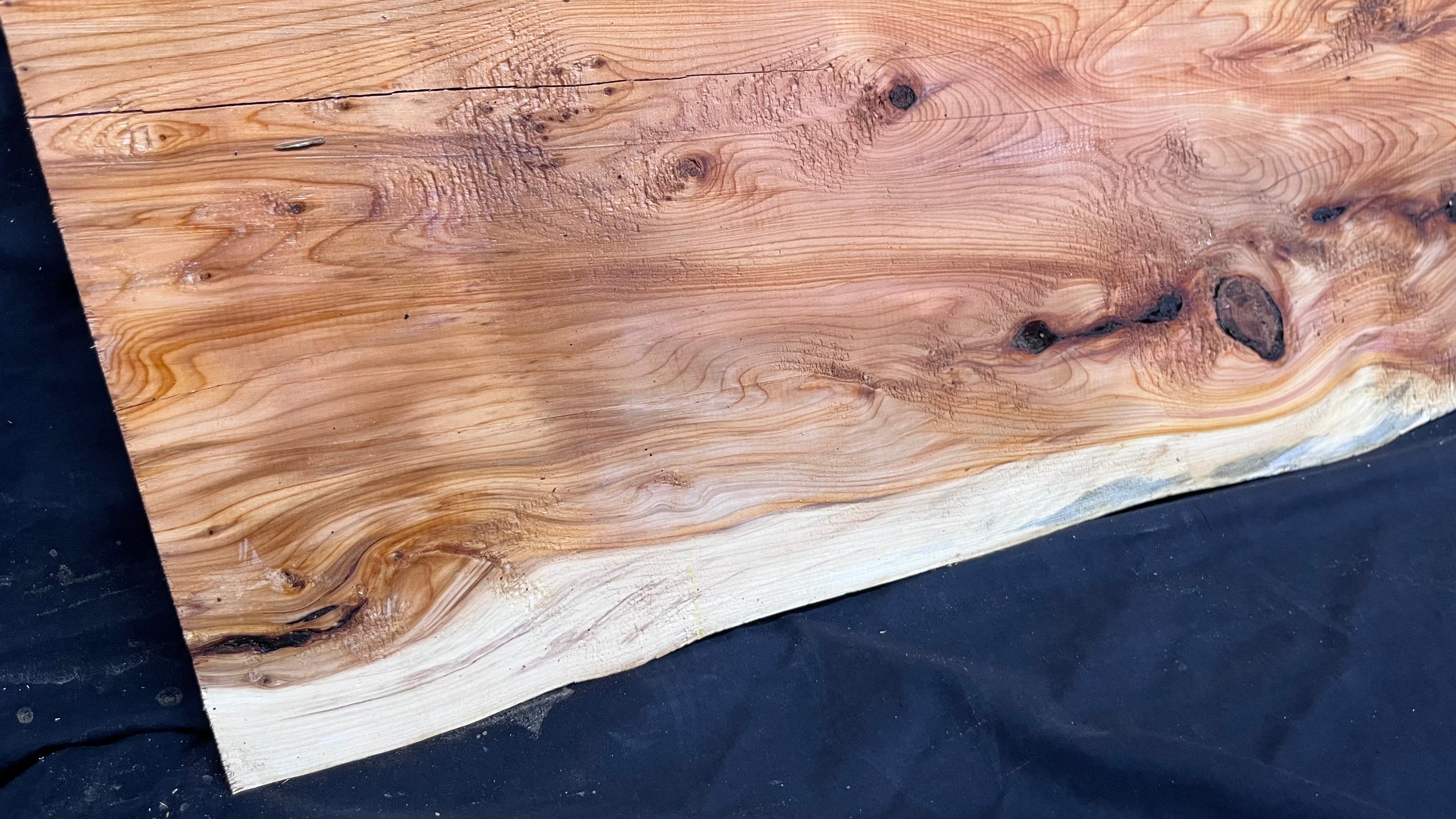 Yew,hardwood, slab, board, block 956 L x 356 W x 20 D mm    (498)