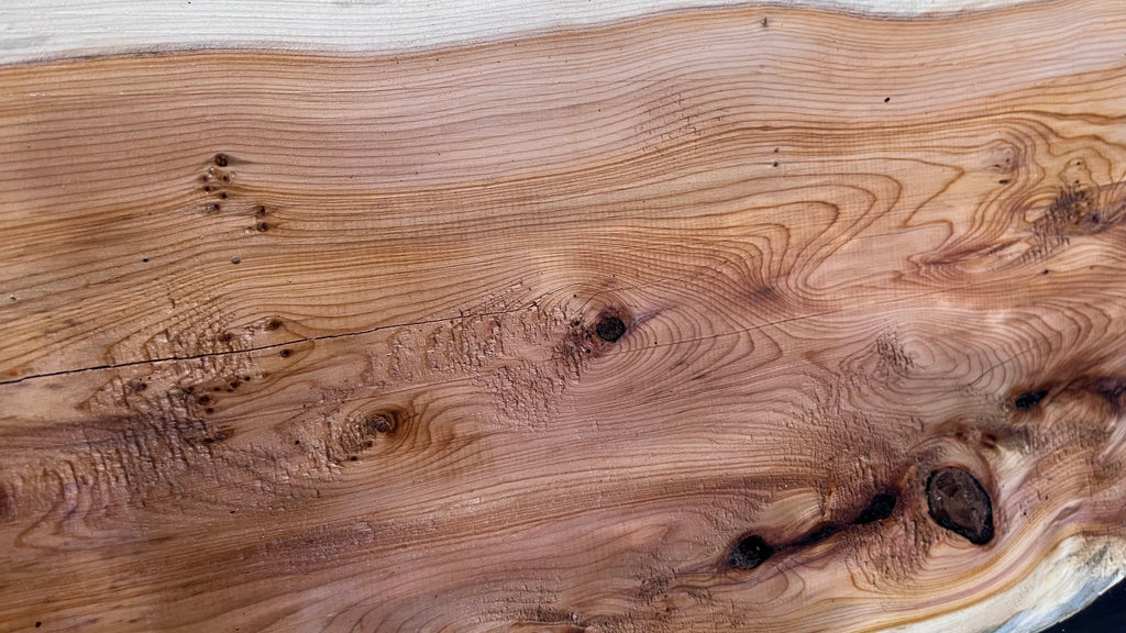 Yew,hardwood, slab, board, block 956 L x 356 W x 20 D mm    (498)