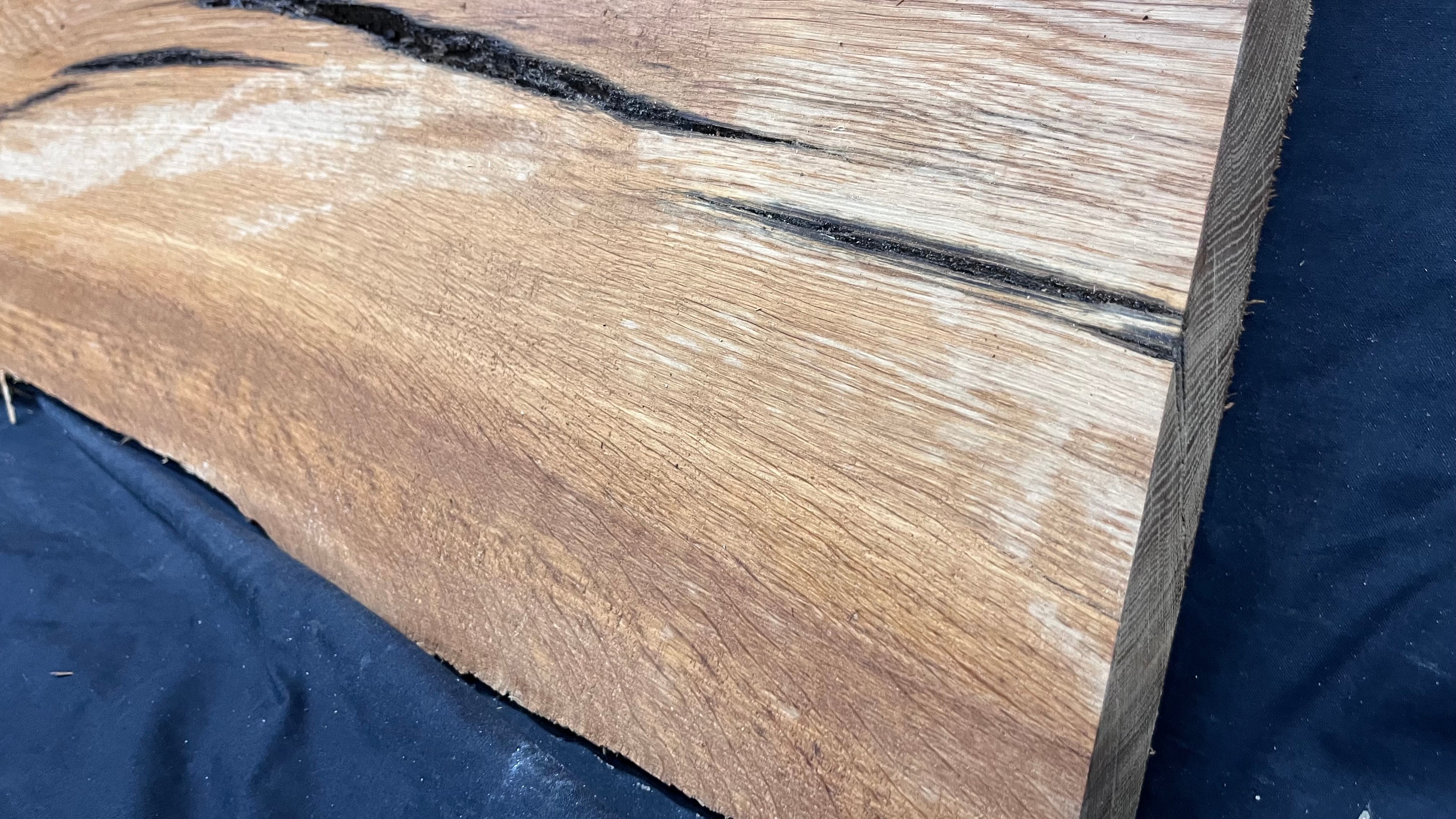 Rustic brown oak window sill, shelf,  938 L x 398 W x 43 D mm      (499)