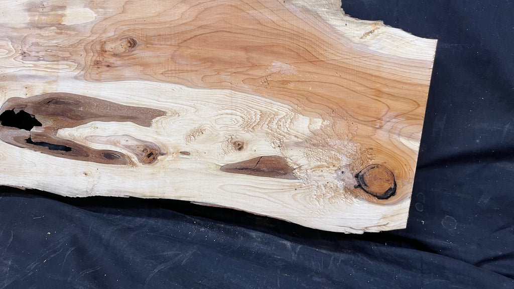 Yew, resin project, slab, board, block 1215 L x 335 W x 40 D mm    (513)