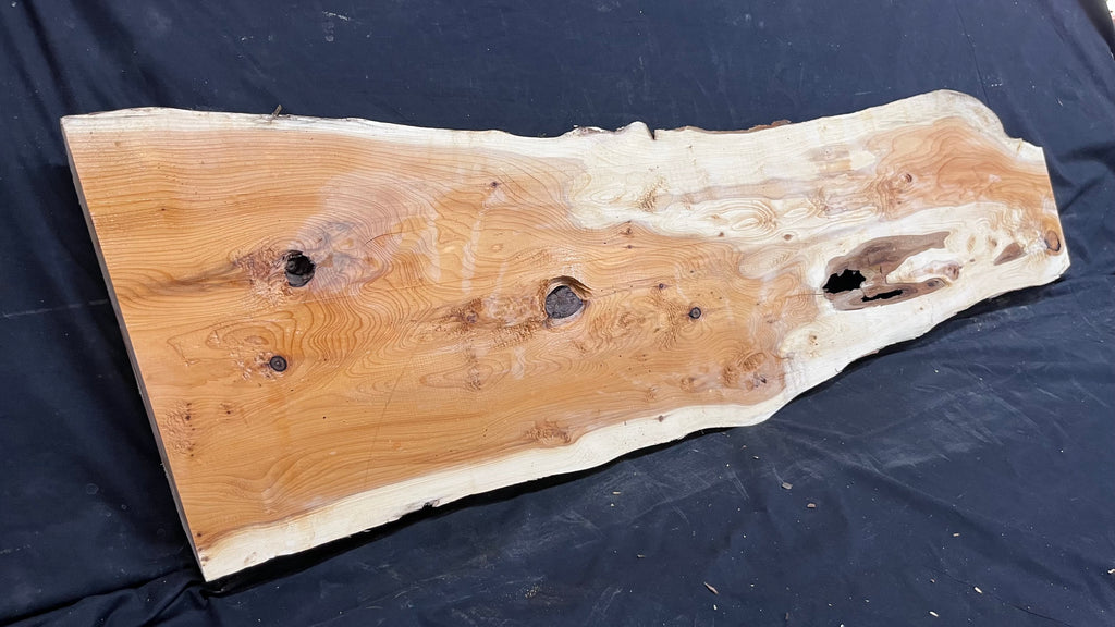 Yew, resin project, slab, board, block 1215 L x 335 W x 40 D mm    (513)