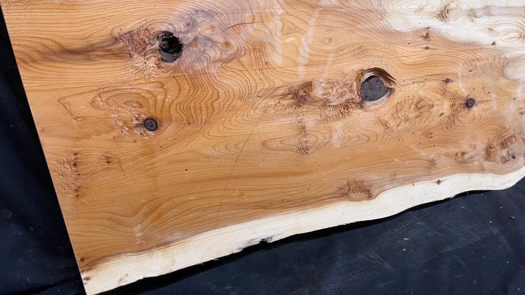 Yew, resin project, slab, board, block 1215 L x 335 W x 40 D mm    (513)