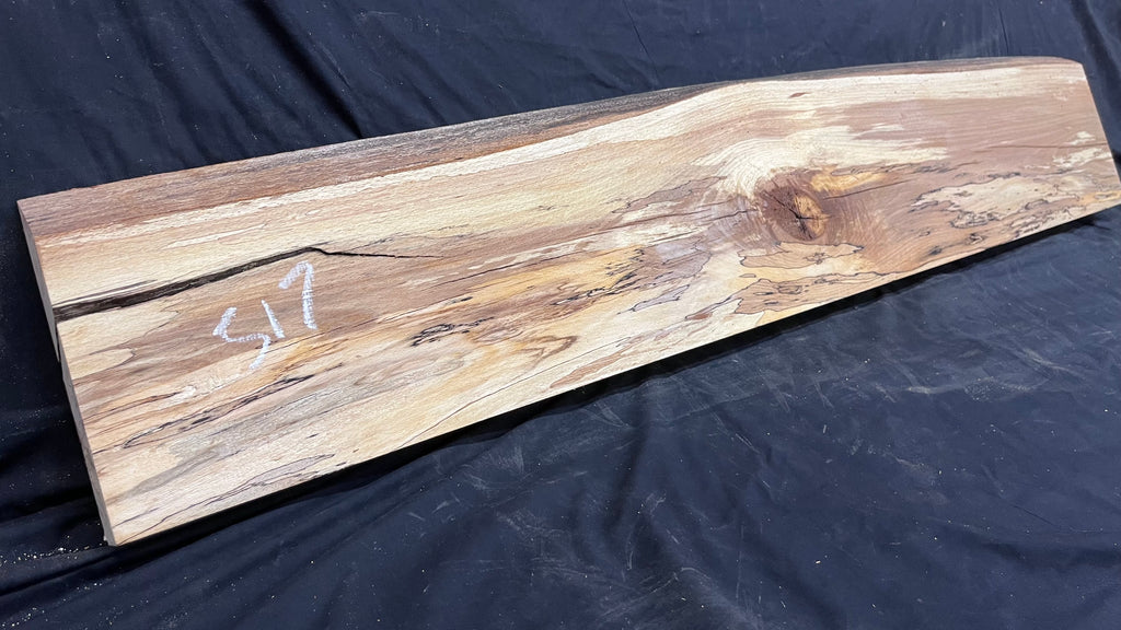 Spalted beech wood turning, tone wood, mantle 1364 L x 256 W x 46 D mm    (517)