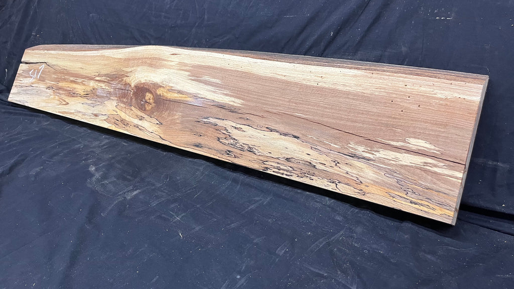 Spalted beech wood turning, tone wood, mantle 1364 L x 256 W x 46 D mm    (517)
