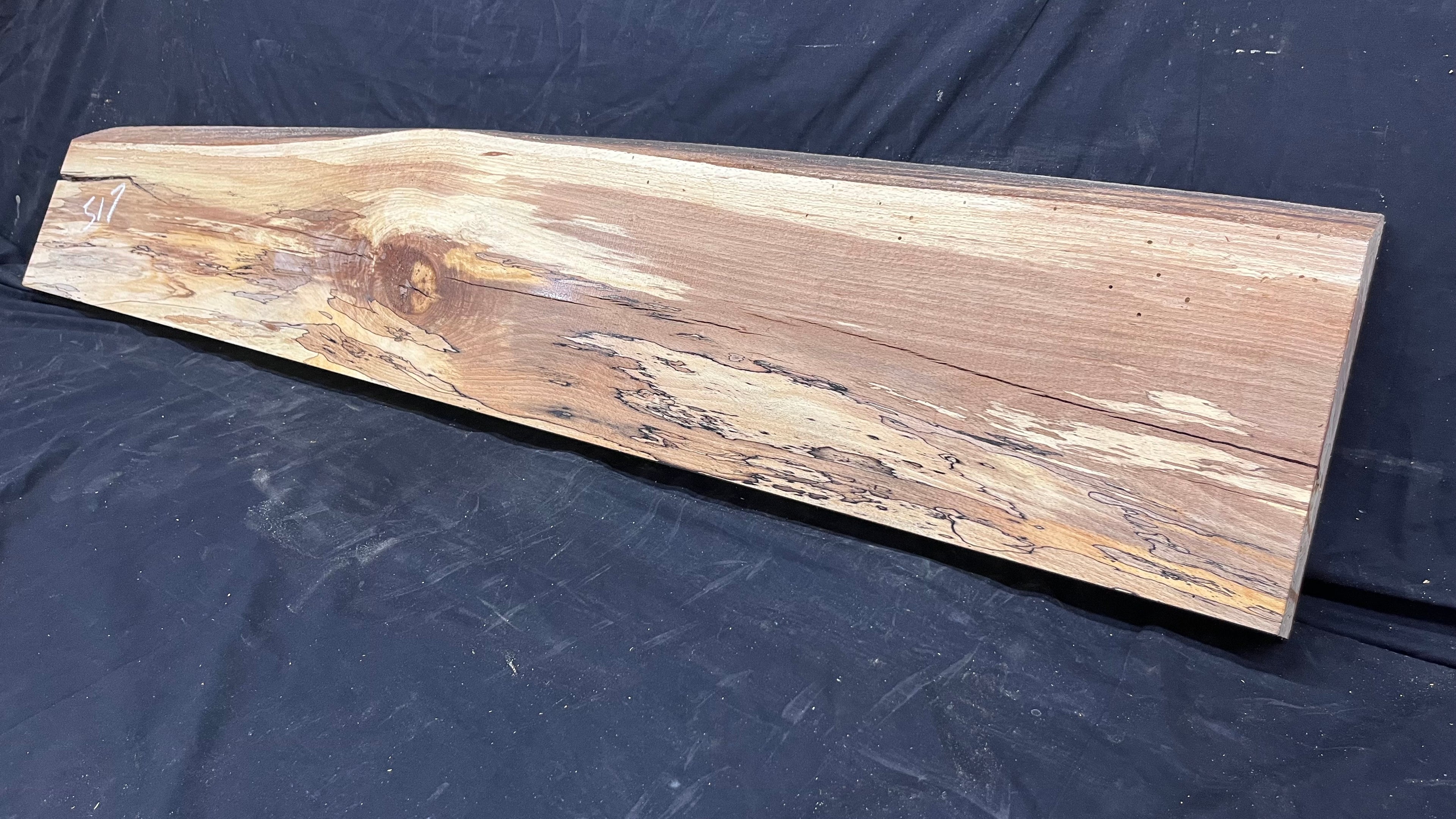 Spalted beech wood turning, tone wood, mantle 1364 L x 256 W x 46 D mm    (517)