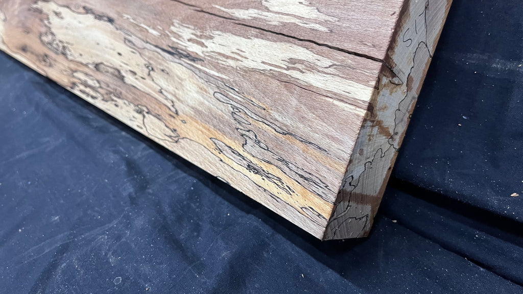 Spalted beech wood turning, tone wood, mantle 1364 L x 256 W x 46 D mm    (517)