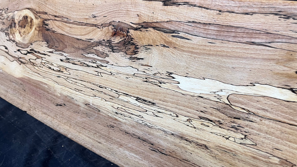 Spalted beech wood turning, tone wood, mantle 1364 L x 256 W x 46 D mm    (517)