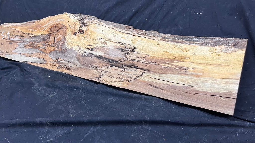 Spalted beech wood turning, tone wood, mantle 1405 L x 290 W x 51 D mm    (518)