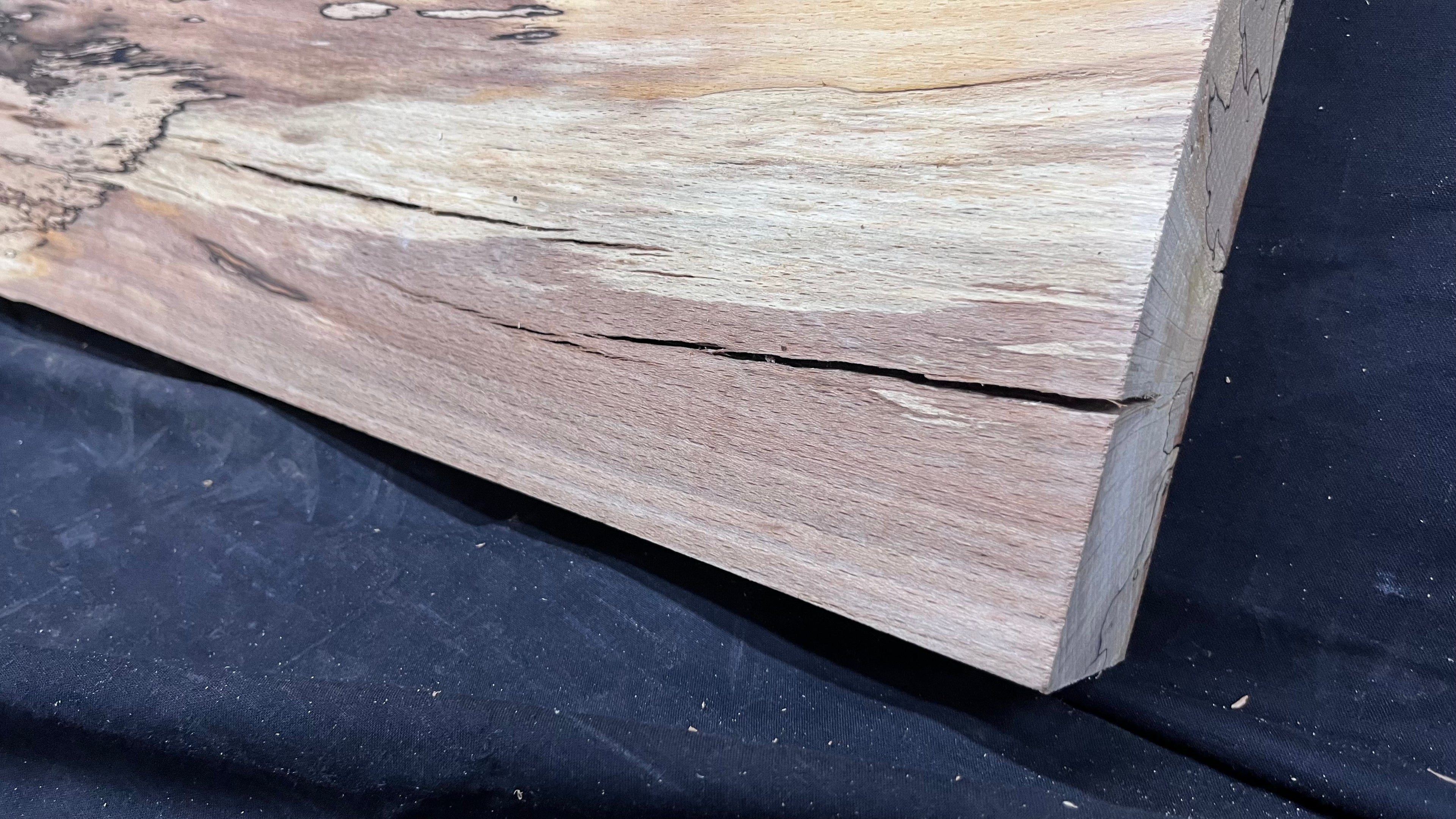 Spalted beech wood turning, tone wood, mantle 1405 L x 290 W x 51 D mm    (518)