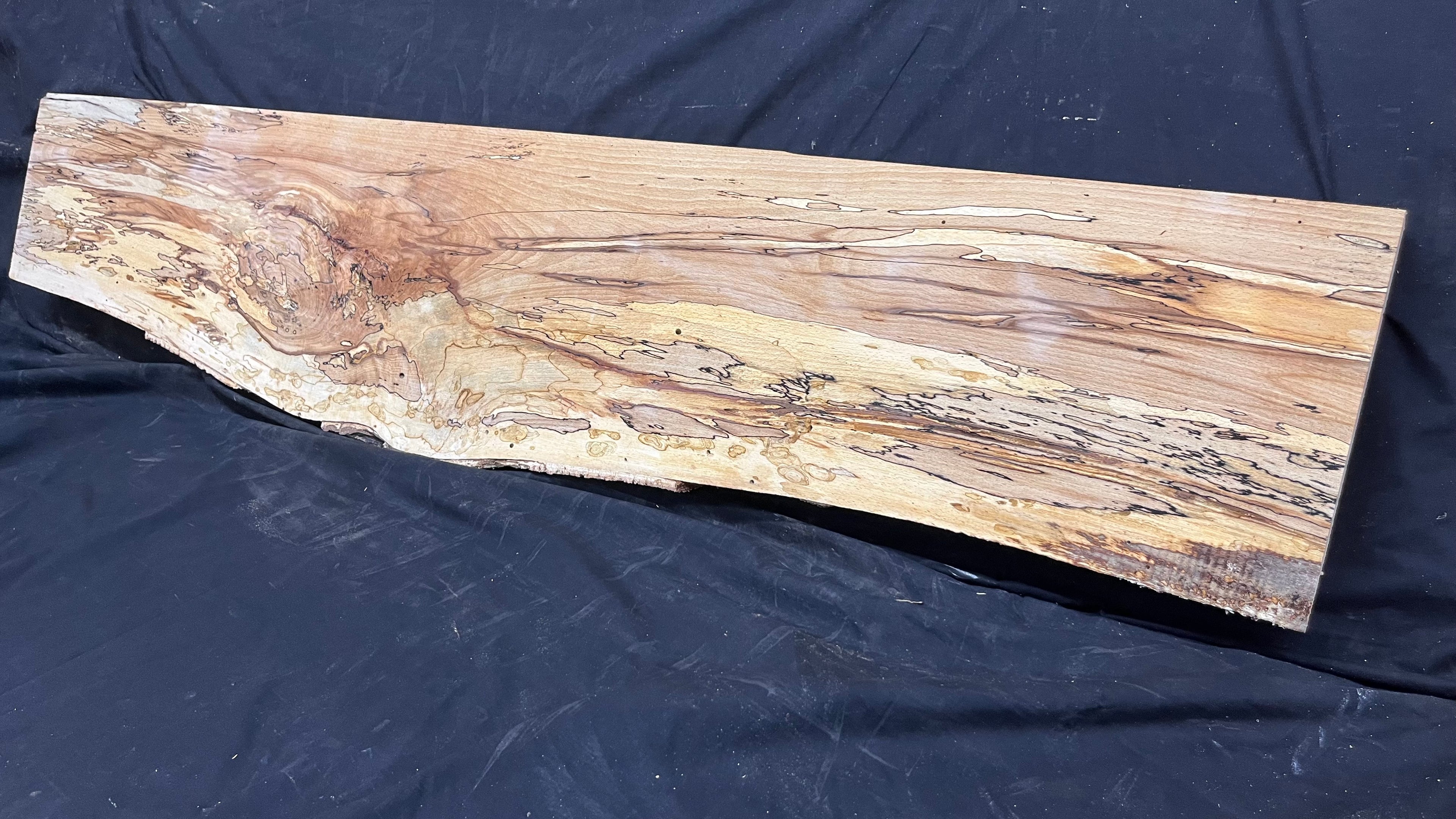 Spalted beech wood turning, tone wood, mantle 1405 L x 290 W x 51 D mm    (518)
