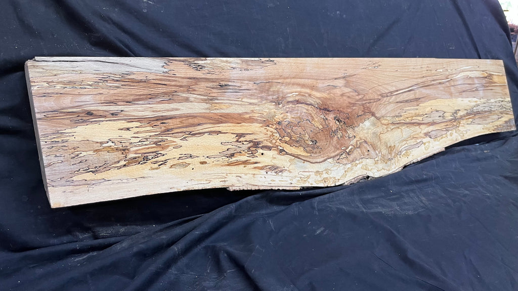 Spalted beech wood turning, tone wood, mantle 1405 L x 290 W x 51 D mm    (518)