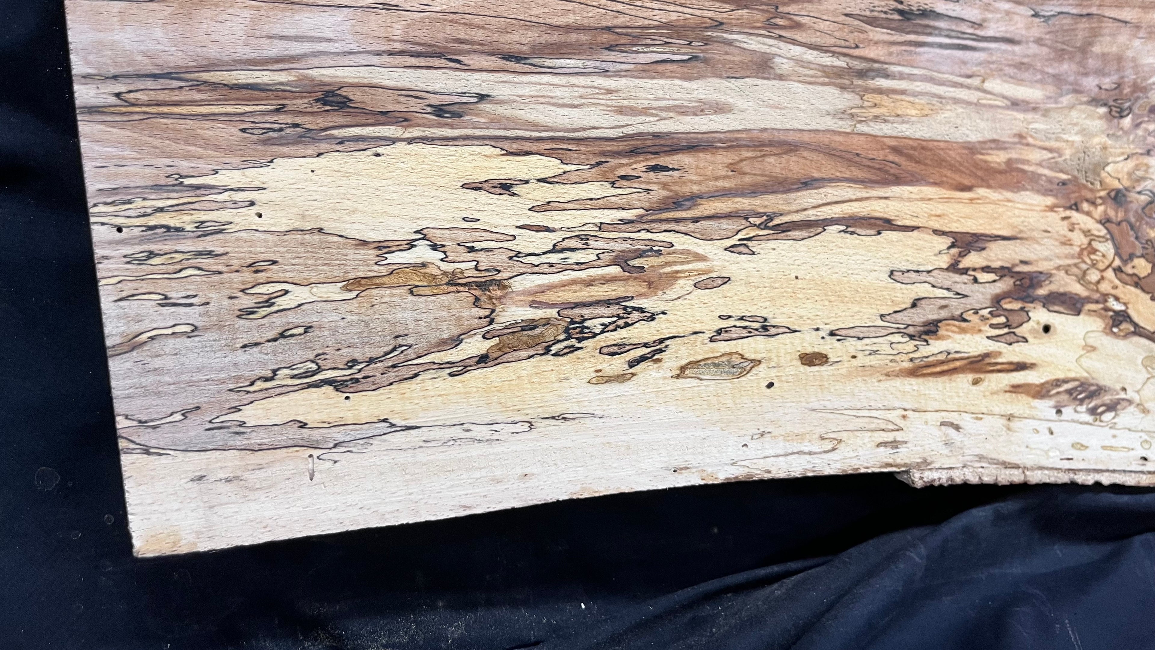 Spalted beech wood turning, tone wood, mantle 1405 L x 290 W x 51 D mm    (518)