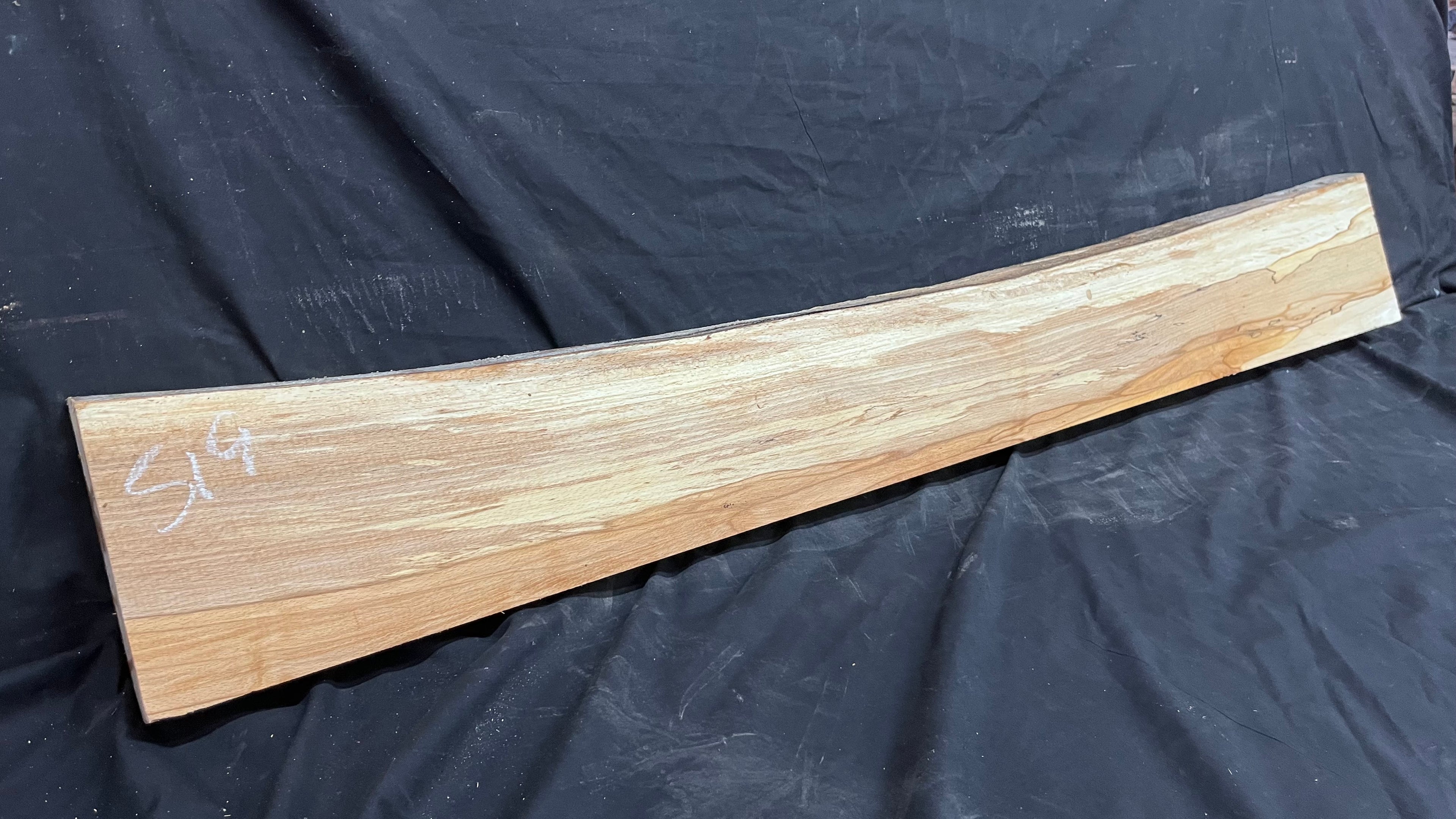 Spalted beech wood turning, tone wood, mantle 1341 L x 187 W x 46 D mm    (519)