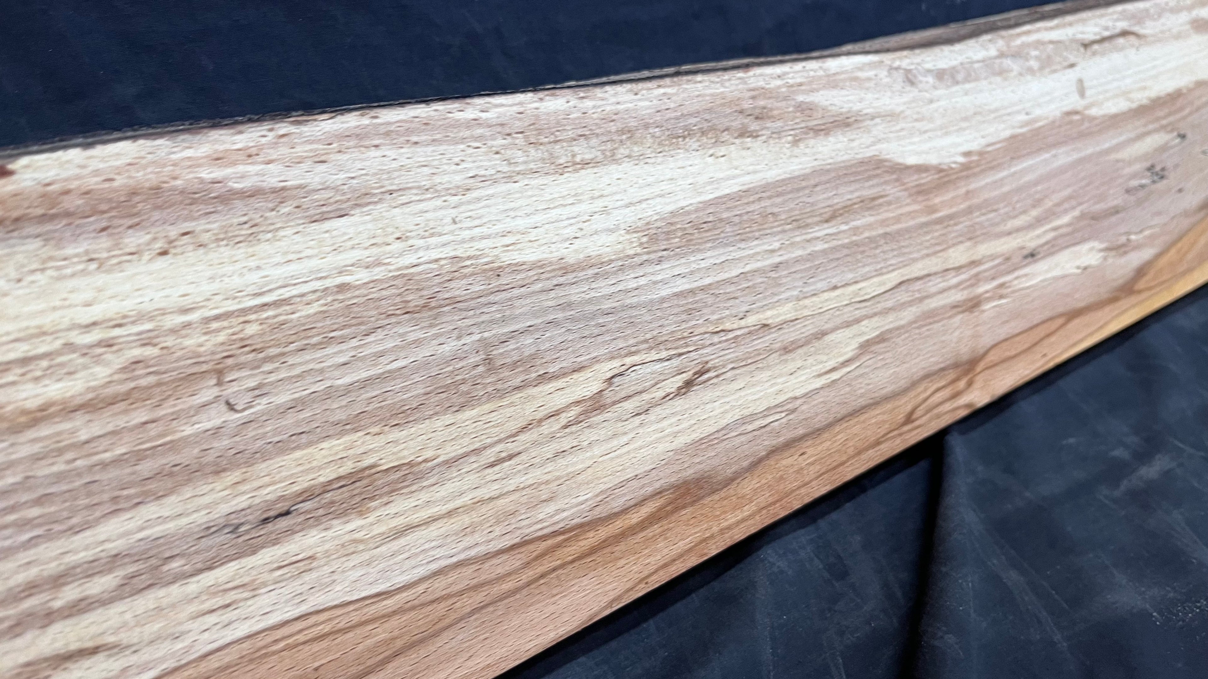 Spalted beech wood turning, tone wood, mantle 1341 L x 187 W x 46 D mm    (519)