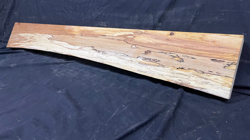 Spalted beech wood turning, tone wood, mantle 1341 L x 187 W x 46 D mm    (519)