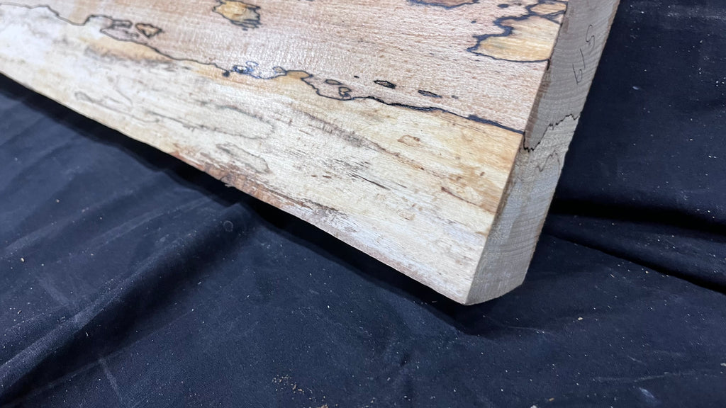 Spalted beech wood turning, tone wood, mantle 1341 L x 187 W x 46 D mm    (519)