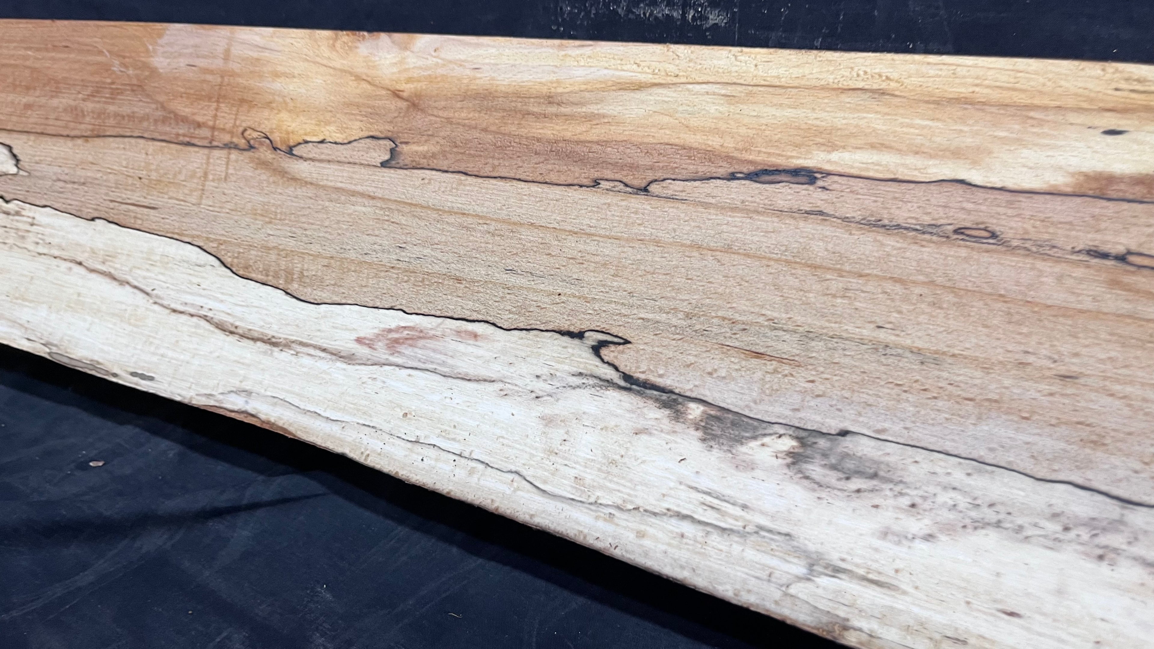 Spalted beech wood turning, tone wood, mantle 1341 L x 187 W x 46 D mm    (519)