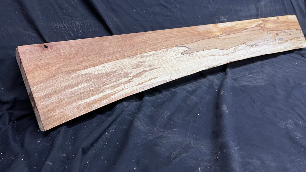 Spalted beech wood turning, tone wood, mantle 1341 L x 187 W x 46 D mm    (519)