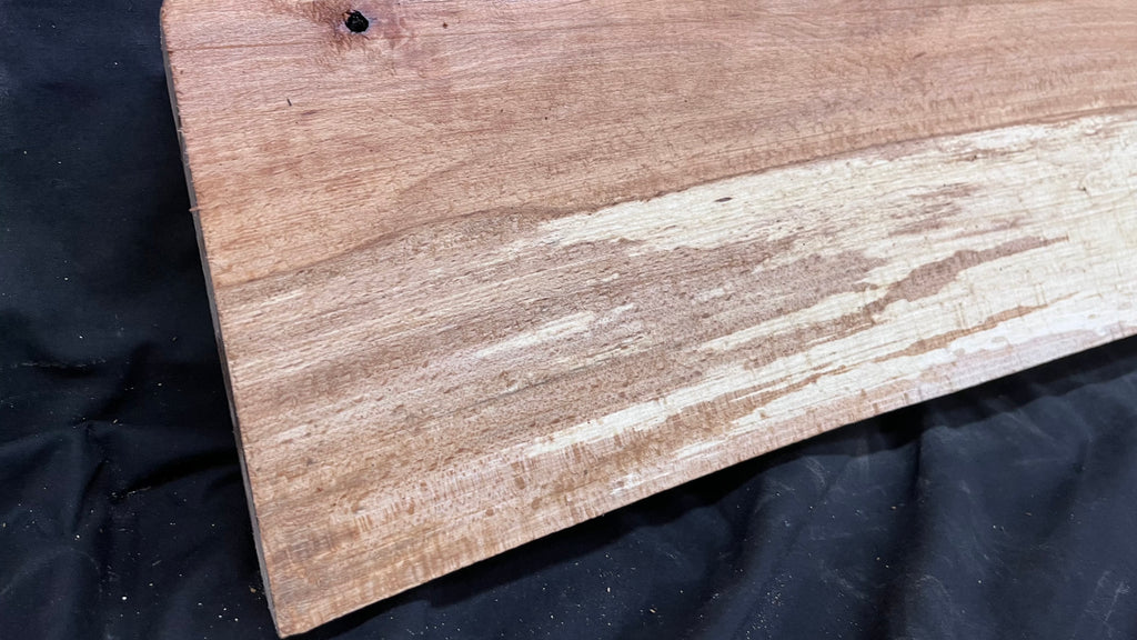 Spalted beech wood turning, tone wood, mantle 1341 L x 187 W x 46 D mm    (519)