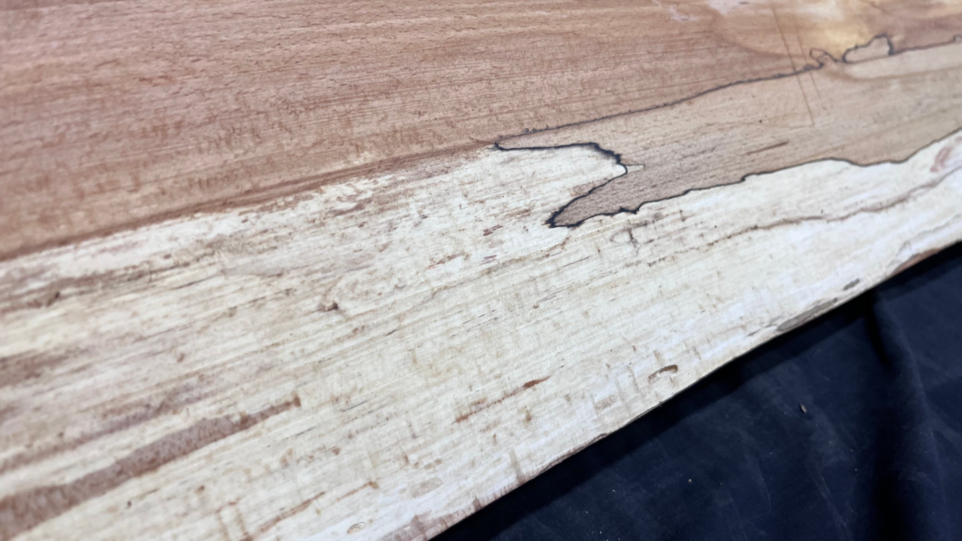 Spalted beech wood turning, tone wood, mantle 1341 L x 187 W x 46 D mm    (519)