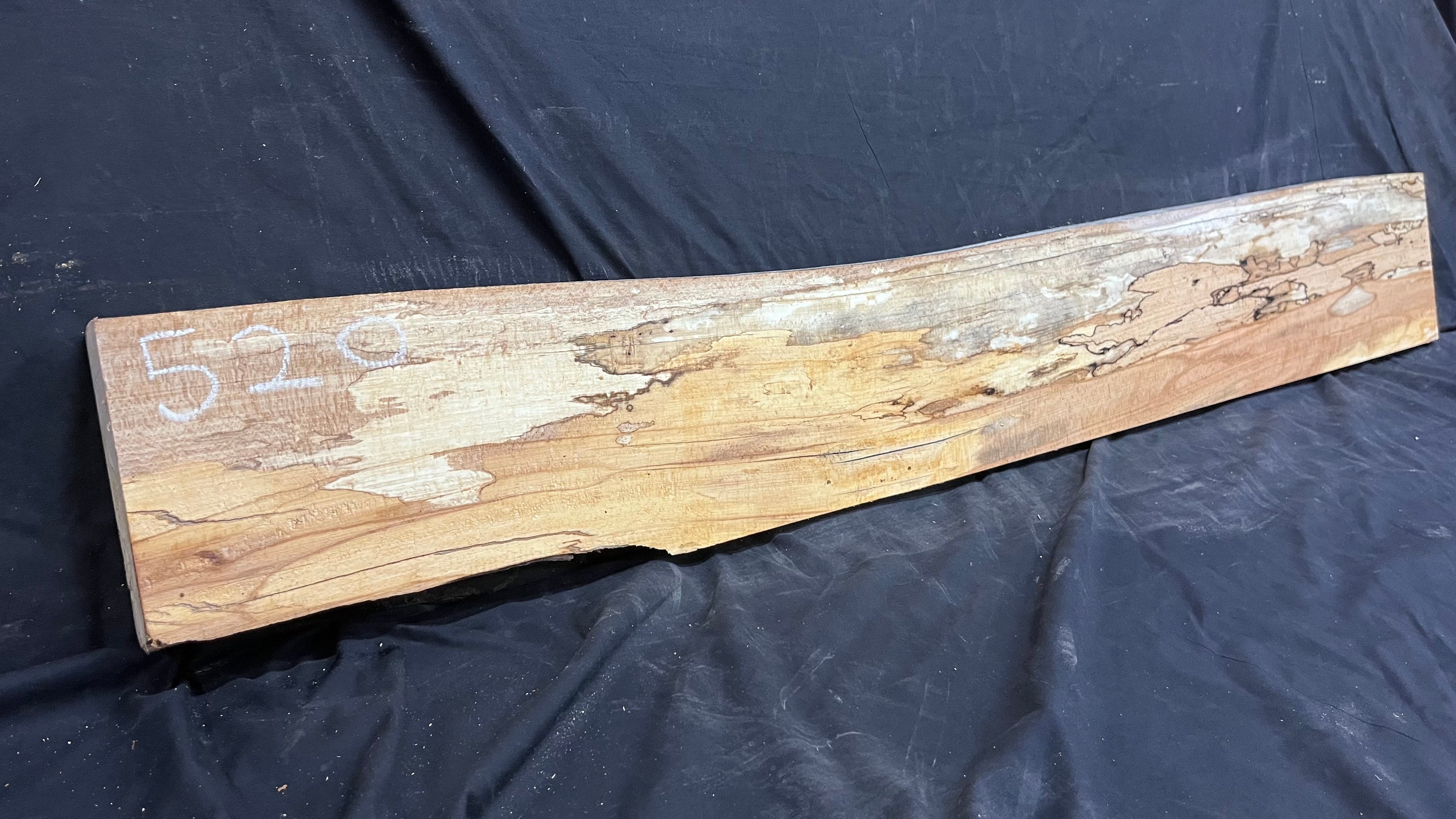 Spalted beech wood turning, tone wood, mantle 1411 L x 200 W x 48 D mm    (520)