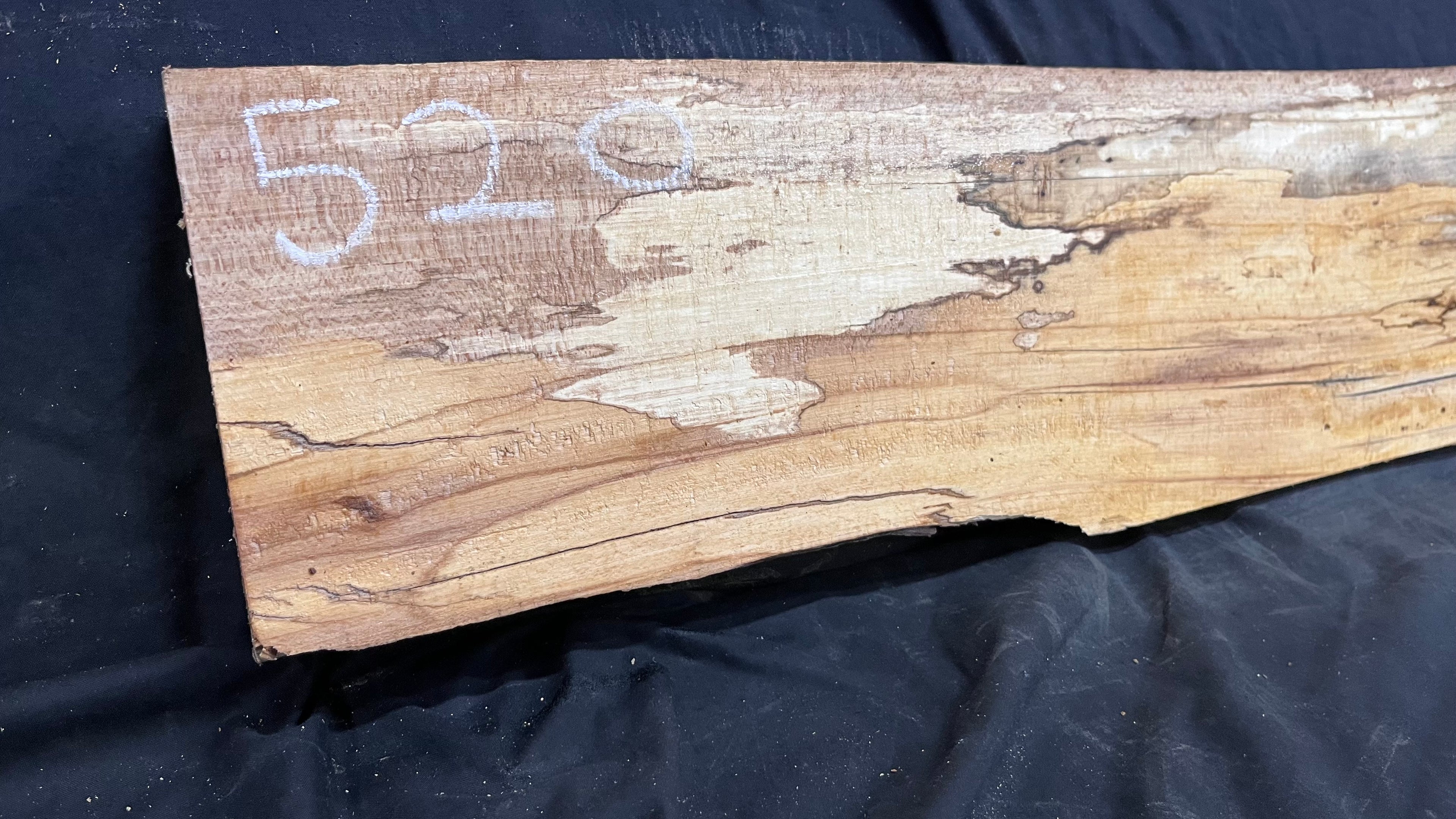 Spalted beech wood turning, tone wood, mantle 1411 L x 200 W x 48 D mm    (520)