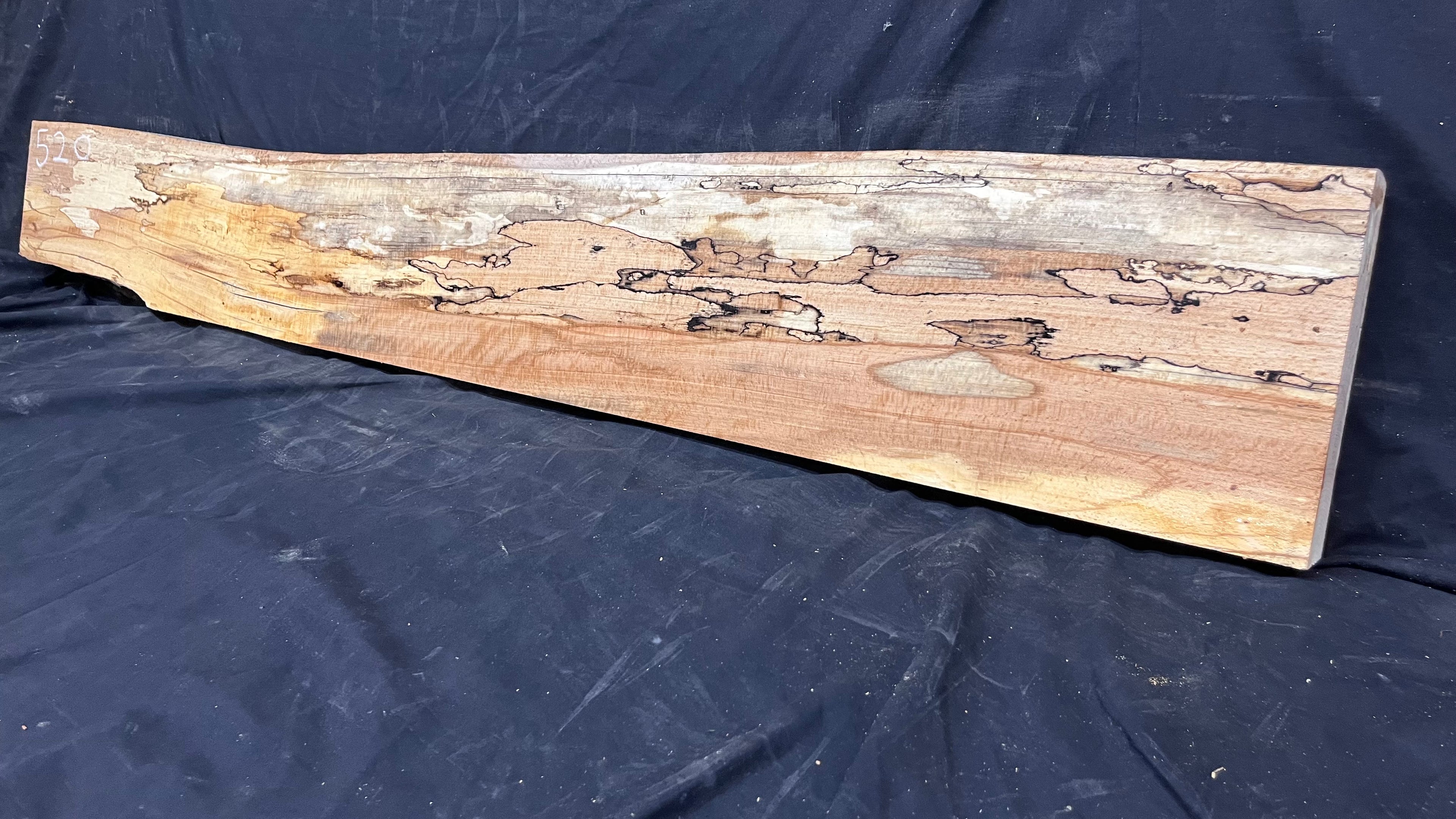 Spalted beech wood turning, tone wood, mantle 1411 L x 200 W x 48 D mm    (520)
