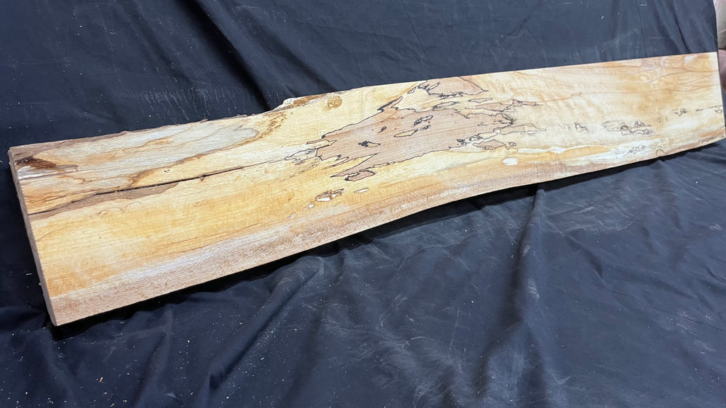 Spalted beech wood turning, tone wood, mantle 1411 L x 200 W x 48 D mm    (520)