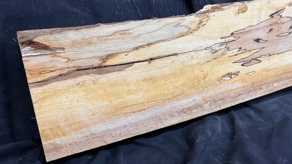 Spalted beech wood turning, tone wood, mantle 1411 L x 200 W x 48 D mm    (520)