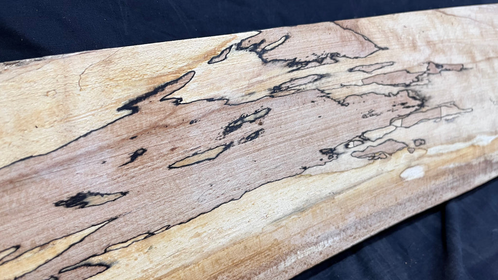 Spalted beech wood turning, tone wood, mantle 1411 L x 200 W x 48 D mm    (520)