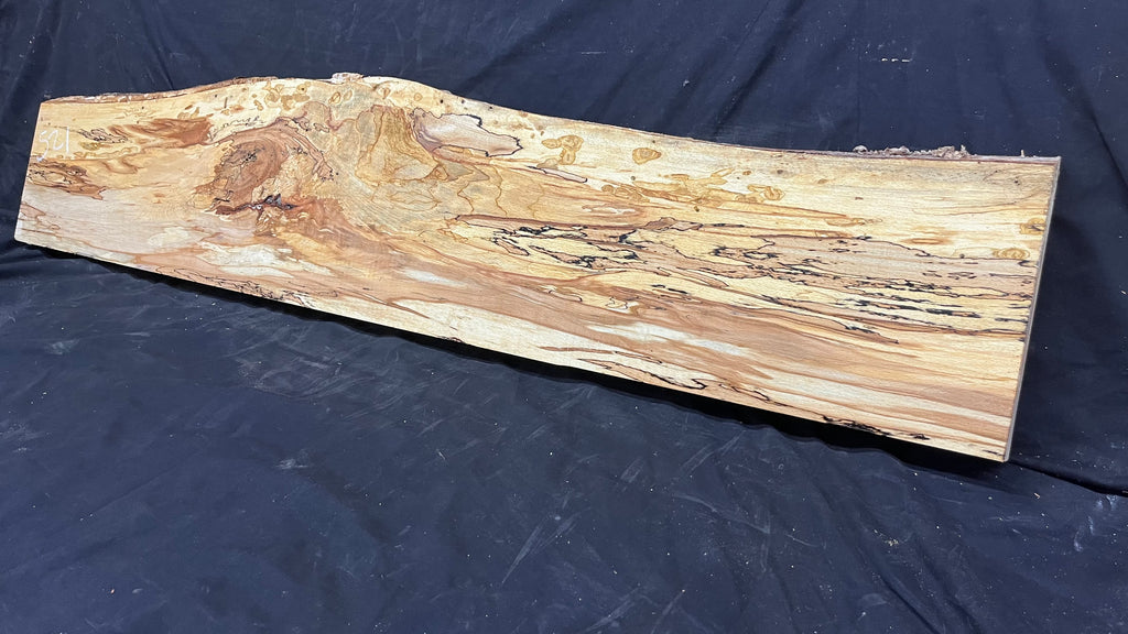 Spalted beech wood turning, tone wood, mantle 1400 L x 285 W x 48 D mm    (521)