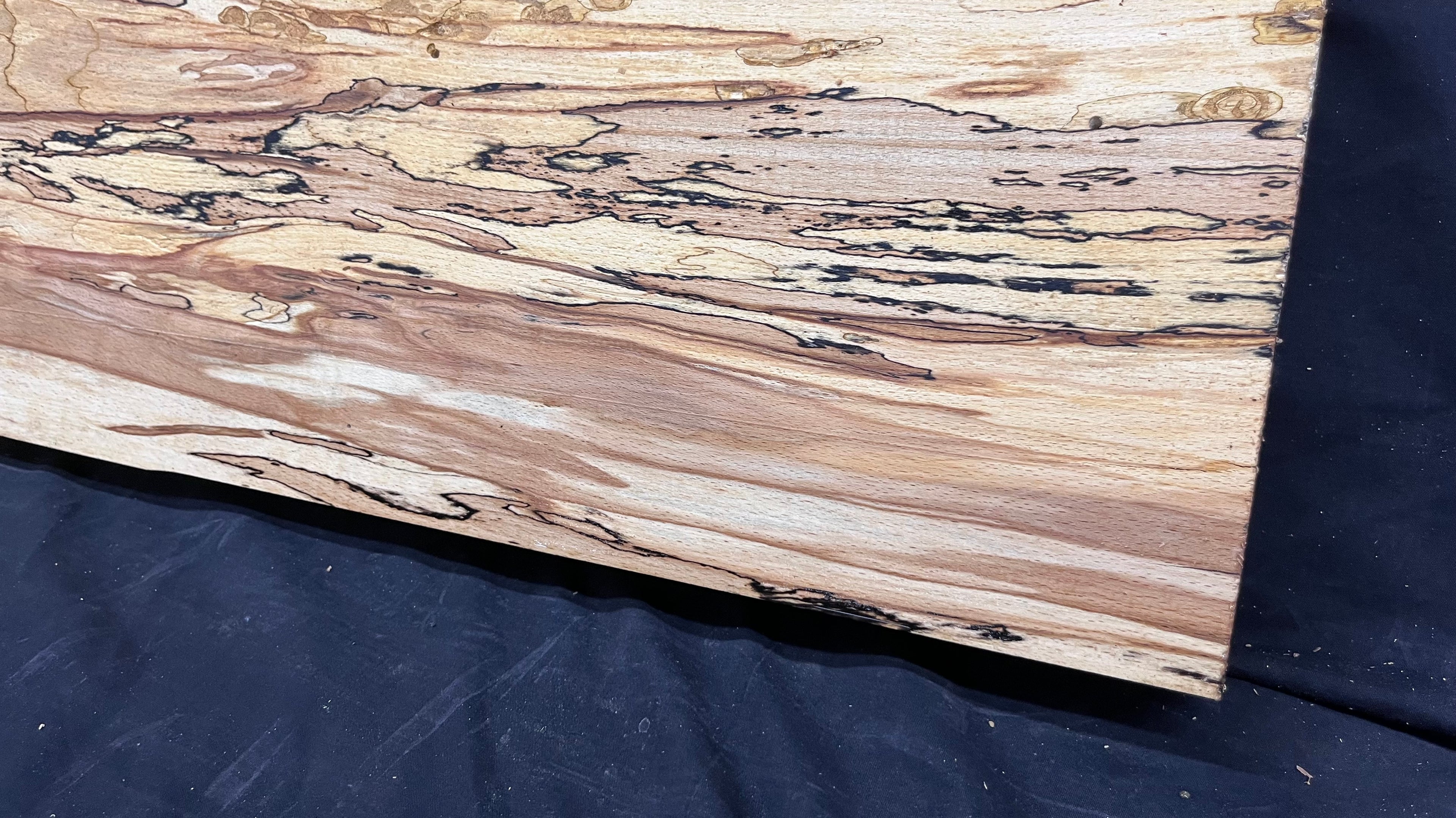 Spalted beech wood turning, tone wood, mantle 1400 L x 285 W x 48 D mm    (521)