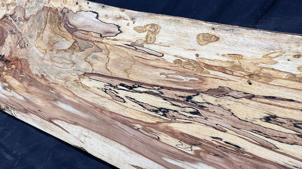 Spalted beech wood turning, tone wood, mantle 1400 L x 285 W x 48 D mm    (521)