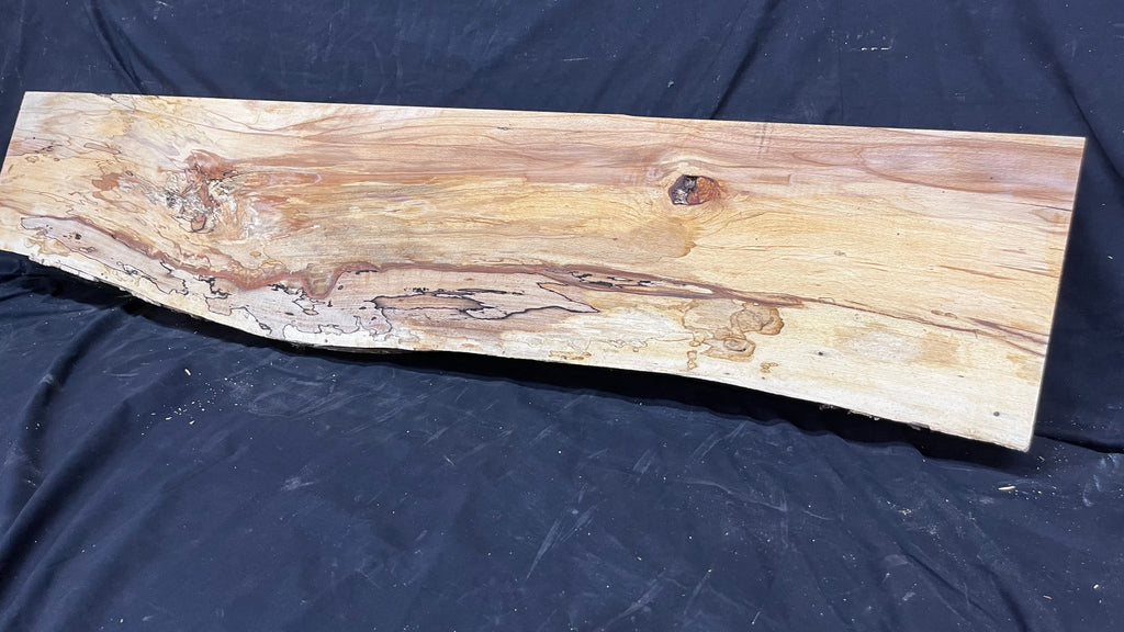 Spalted beech wood turning, tone wood, mantle 1400 L x 285 W x 48 D mm    (521)