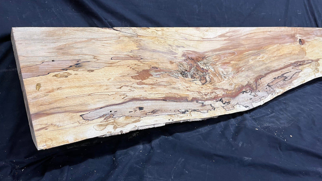 Spalted beech wood turning, tone wood, mantle 1400 L x 285 W x 48 D mm    (521)