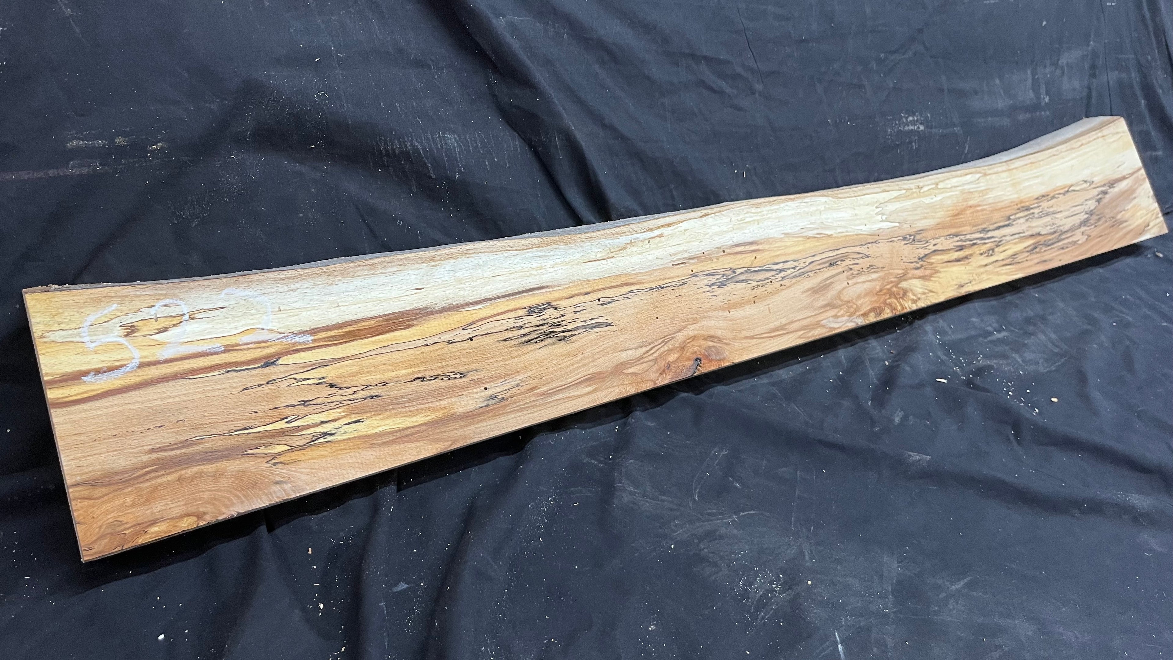 Spalted beech wood turning, tone wood, mantle 1308 L x 186 W x 48 D mm    (522)