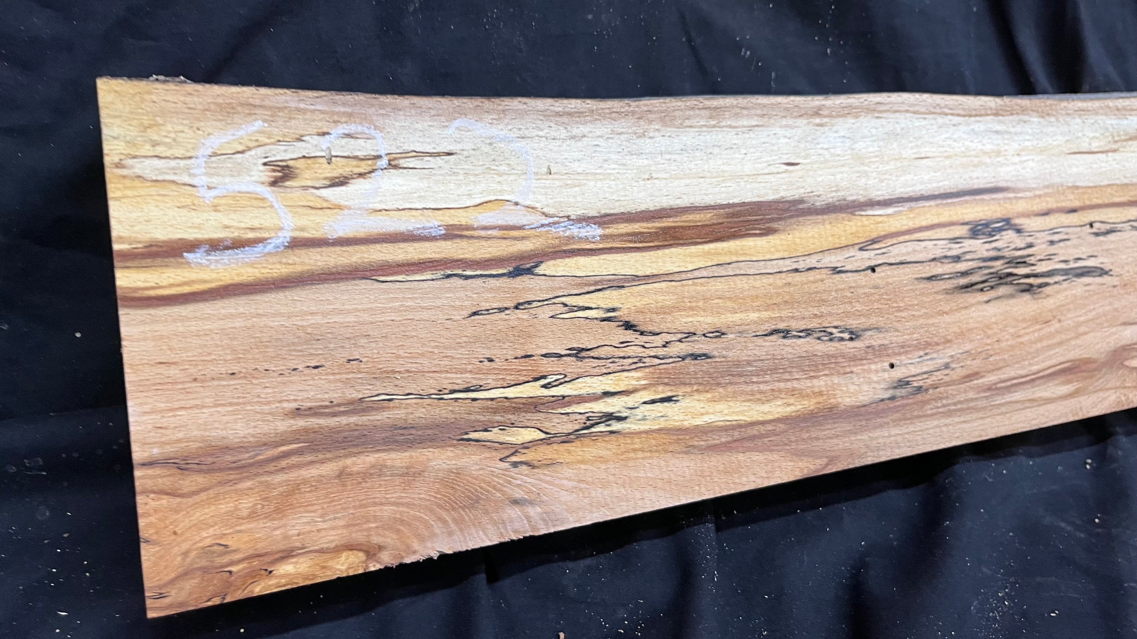 Spalted beech wood turning, tone wood, mantle 1308 L x 186 W x 48 D mm    (522)