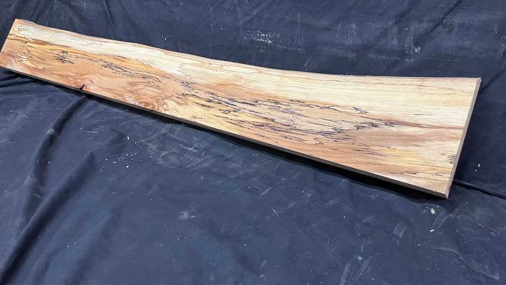 Spalted beech wood turning, tone wood, mantle 1308 L x 186 W x 48 D mm    (522)