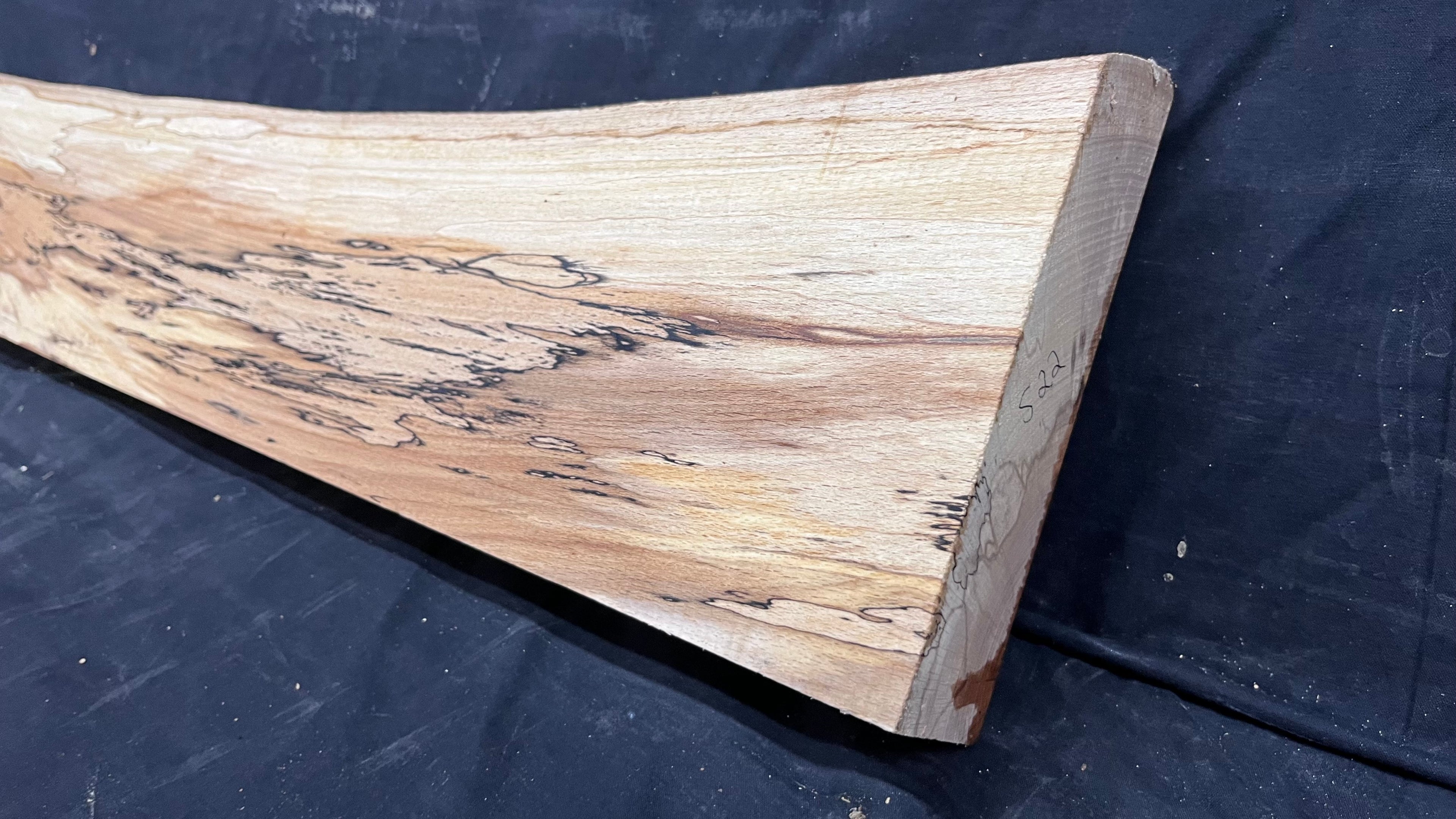 Spalted beech wood turning, tone wood, mantle 1308 L x 186 W x 48 D mm    (522)