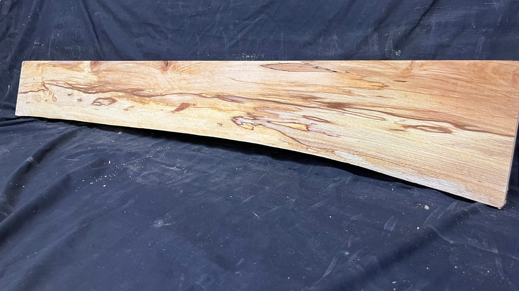 Spalted beech wood turning, tone wood, mantle 1308 L x 186 W x 48 D mm    (522)
