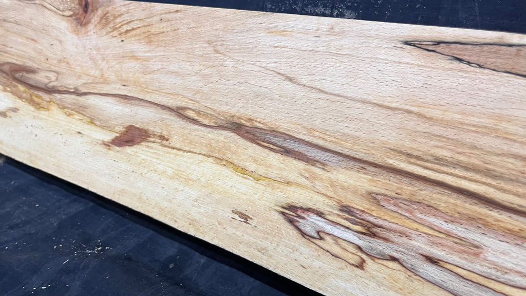 Spalted beech wood turning, tone wood, mantle 1308 L x 186 W x 48 D mm    (522)