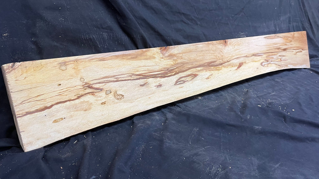 Spalted beech wood turning, tone wood, mantle 1308 L x 186 W x 48 D mm    (522)