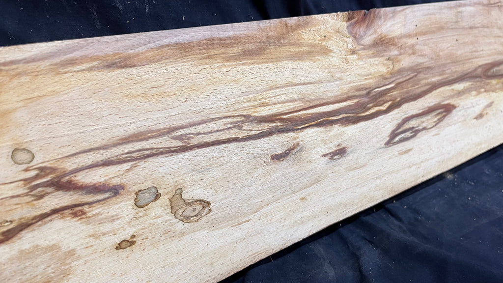 Spalted beech wood turning, tone wood, mantle 1308 L x 186 W x 48 D mm    (522)
