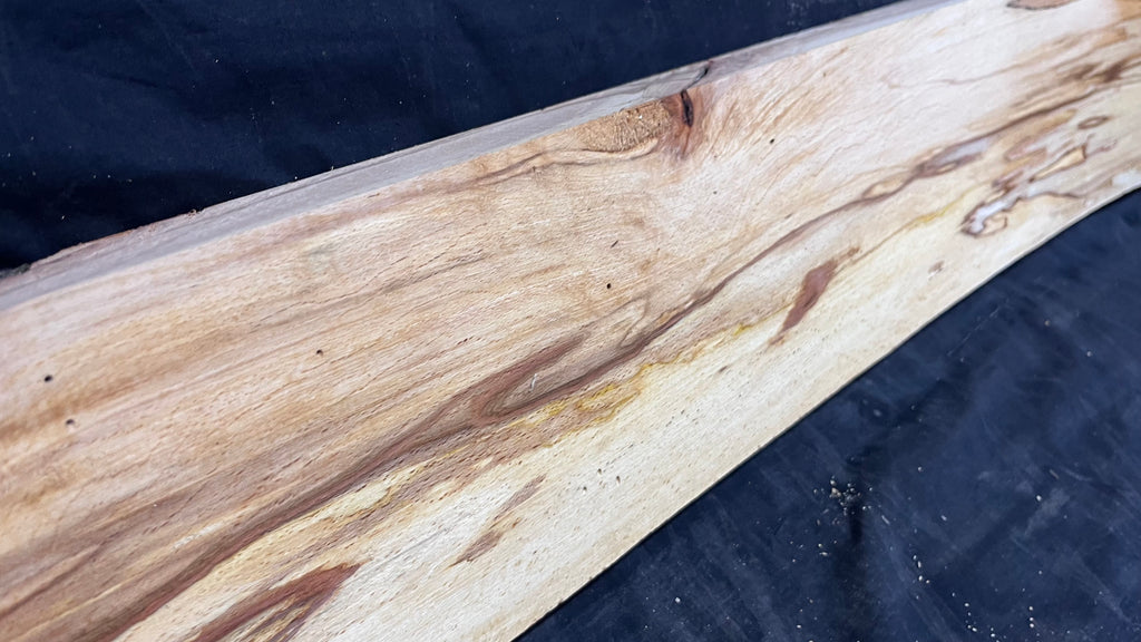 Spalted beech wood turning, tone wood, mantle 1308 L x 186 W x 48 D mm    (522)