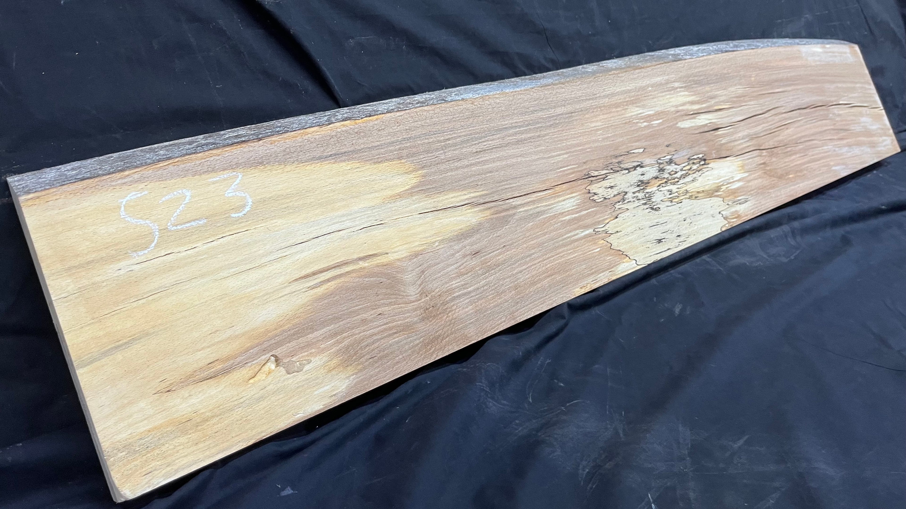 Spalted beech wood turning, tone wood, mantle 1349 L x 274 W x 43 D mm    (523)
