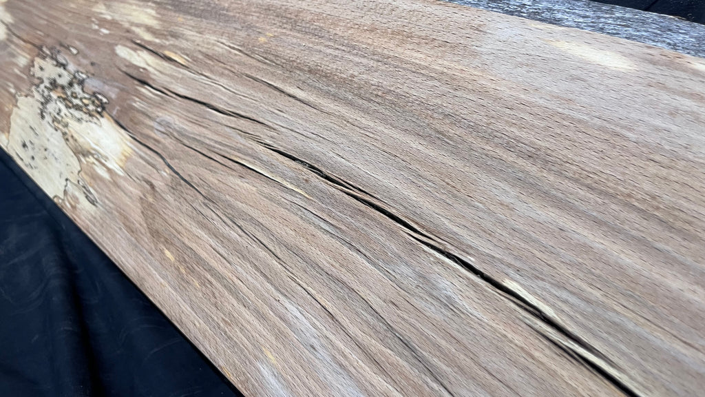 Spalted beech wood turning, tone wood, mantle 1349 L x 274 W x 43 D mm    (523)