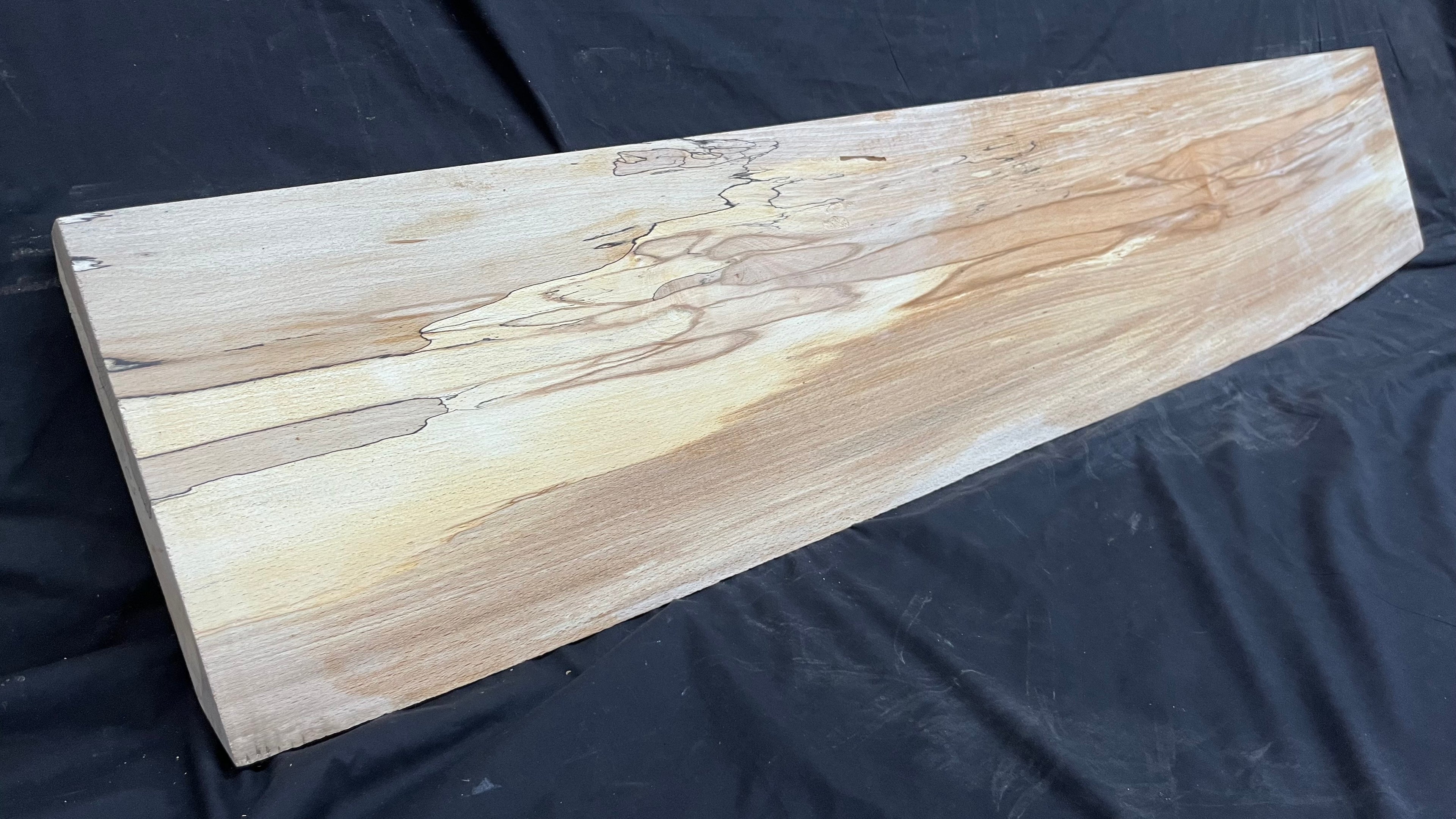 Spalted beech wood turning, tone wood, mantle 1349 L x 274 W x 43 D mm    (523)
