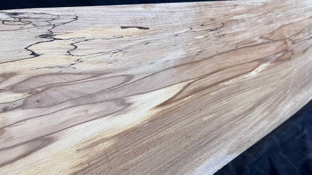 Spalted beech wood turning, tone wood, mantle 1349 L x 274 W x 43 D mm    (523)
